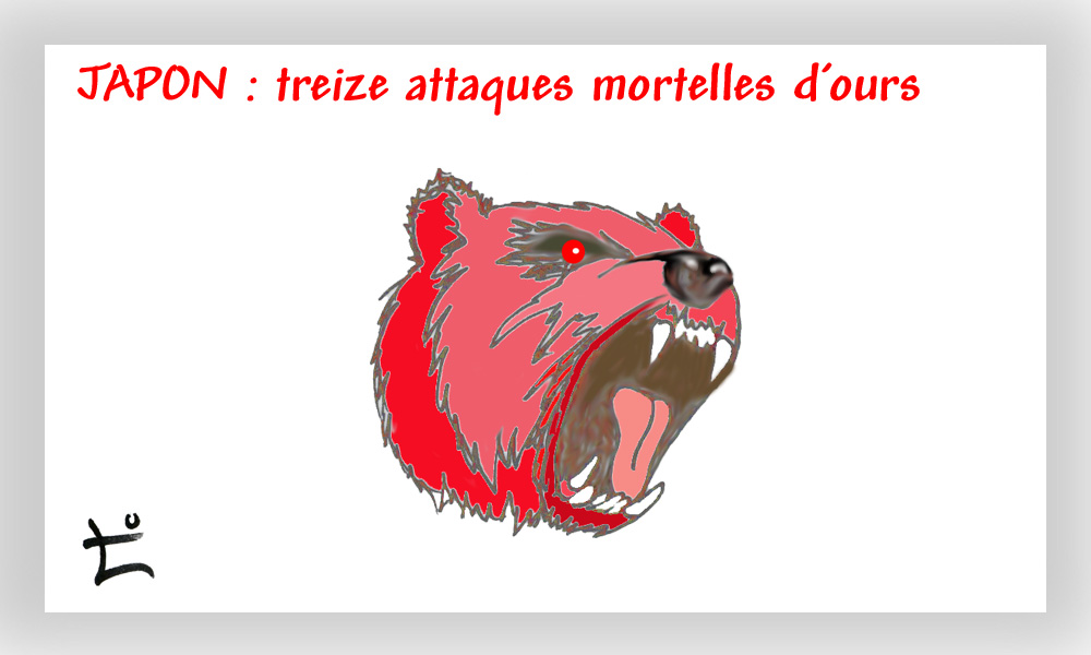 Dessin du mois 2025-11 – Japon : les attaques mortelles d’ours se multiplient